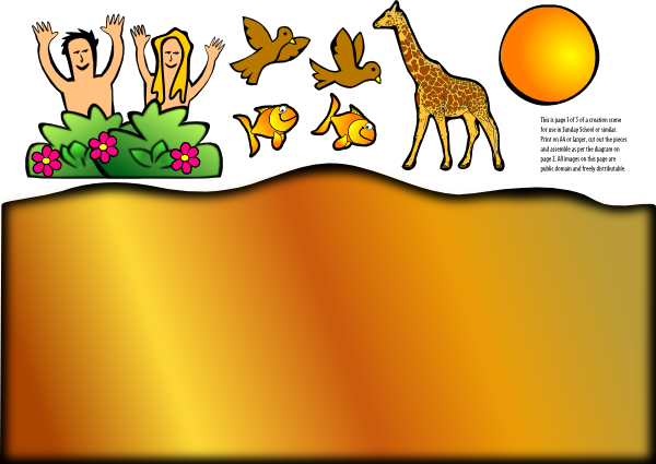 Creation Scene Giraffe Clip Art - vector clip art ...