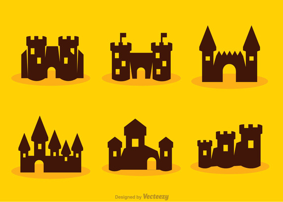 Silhouette Cartoon Fort Castle Vector | Free Vector Download In ...