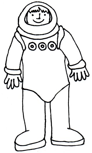 Astronaut Outline - ClipArt Best