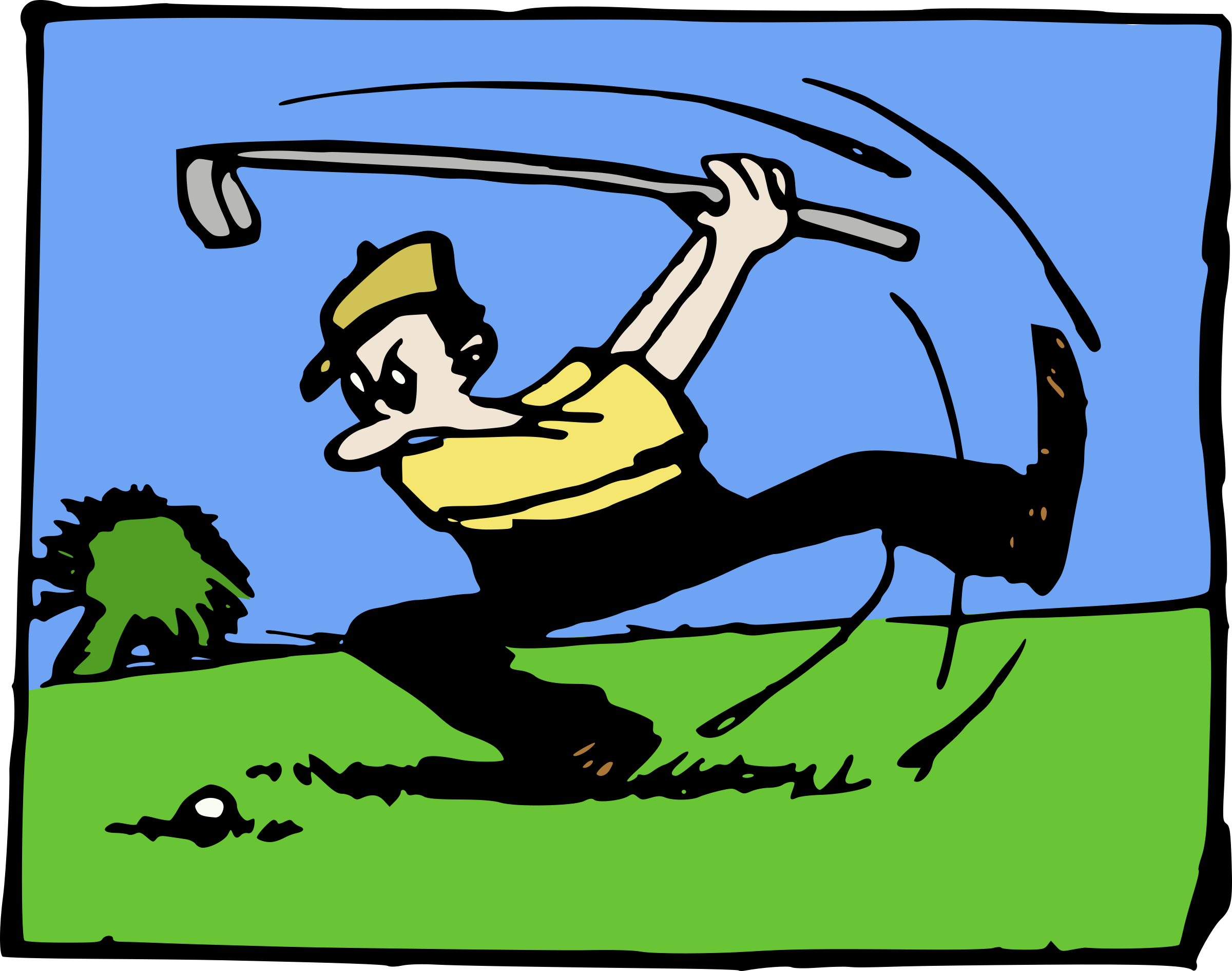 Clipart - Cartoon Golfer - Colour