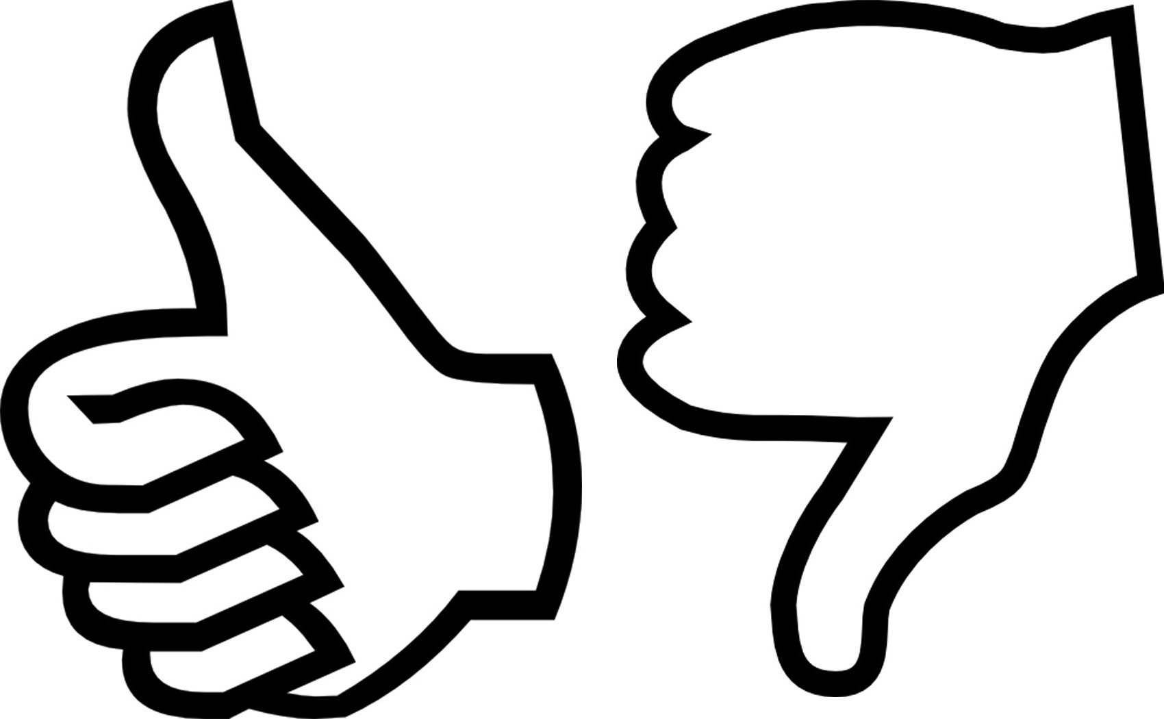 Black And White Thumbs Up - ClipArt Best