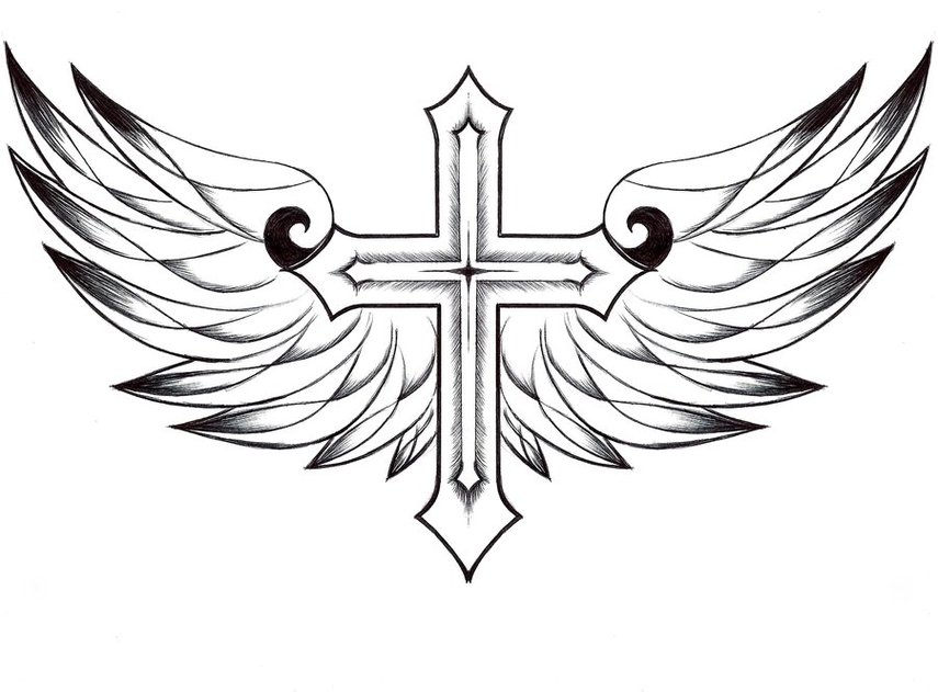 Drawings Of Crosses With Wings Clipart - Free to use Clip Art Resource