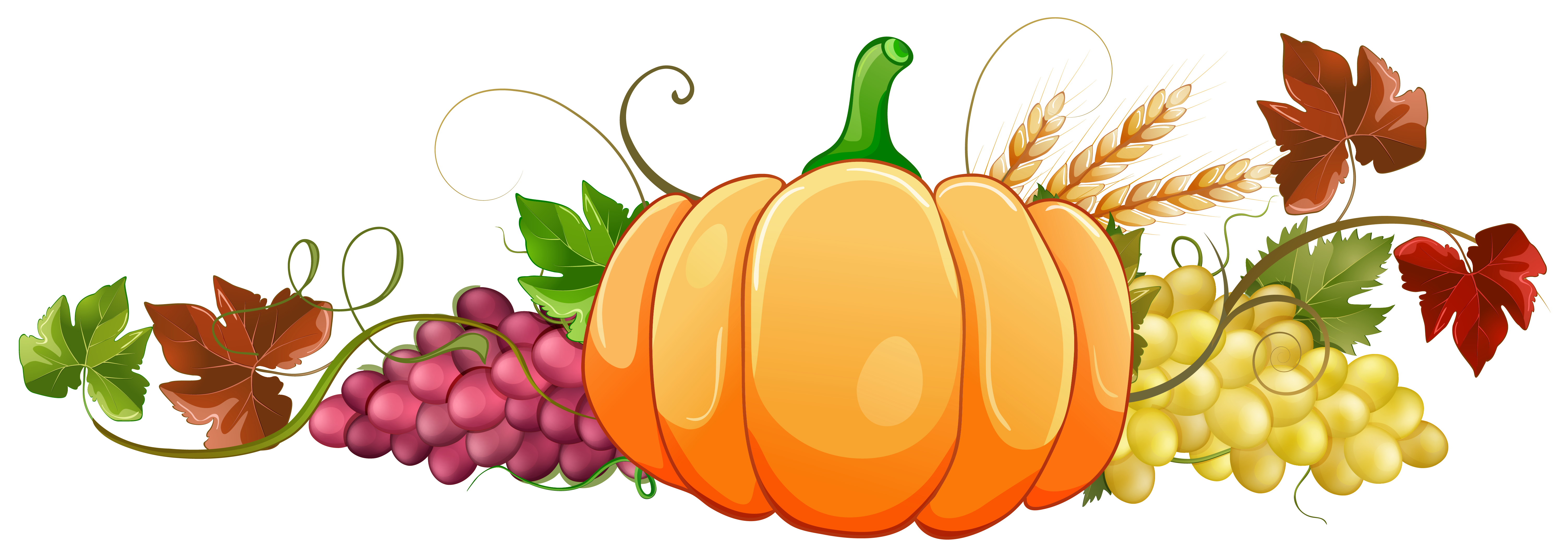 Autumn Pumpkin Decor Clipart PNG Image