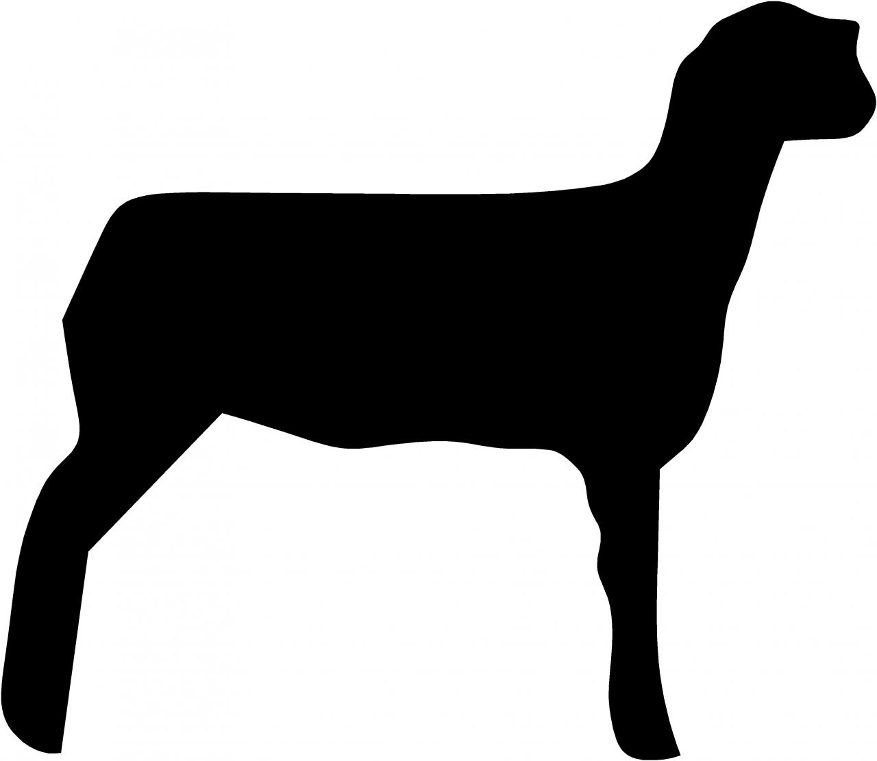 Silhouette of sheep clipart