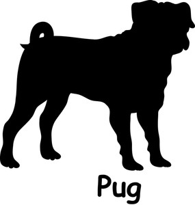 Pug Dog Clipart Image - Silhouette Of A Pug Dog