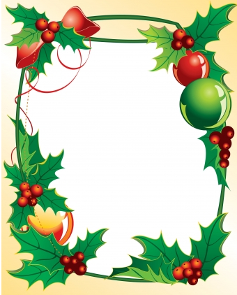 Christmas holly frame vector - Vector Christmas, Vector Frames ...