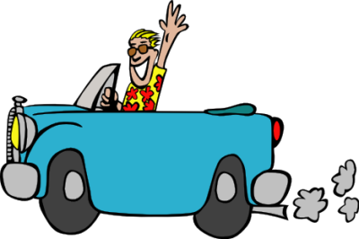 Moving car on road clipart