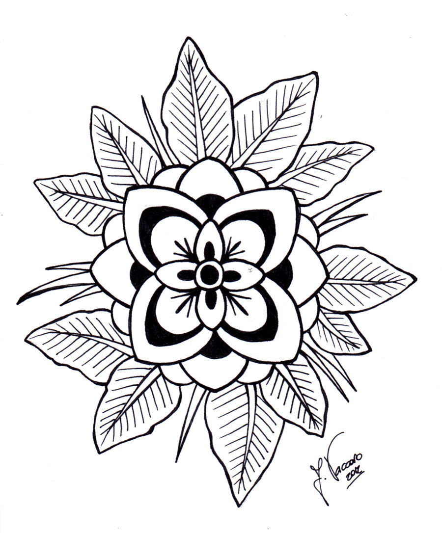 Line Art Flower Tattoos : Flower line art clipart best