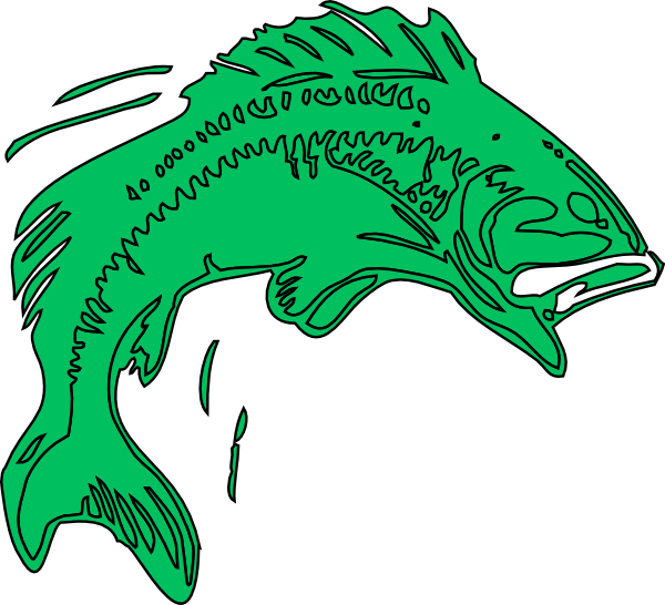 Bass Fish Green Clip Art - vector clip art online ...