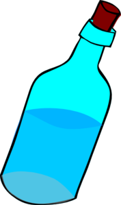 Glass Blue Bottle Full Of Water Clip Art - vector ...