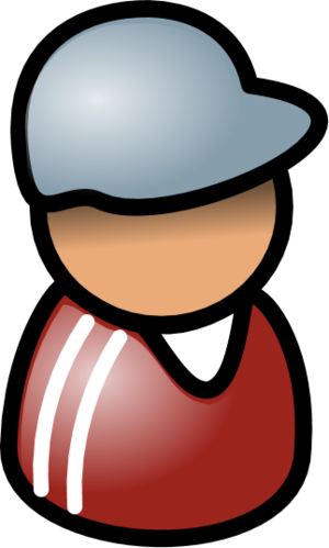 user icon male man wearing football hat - vector Clip Art