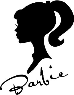 Amazon.com: Barbie Silhouette in Vintage Frame ~ WALL DECAL 22" x ...