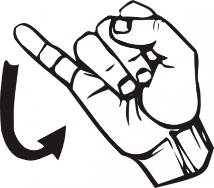 Sign Language J clip art vector, free vectors