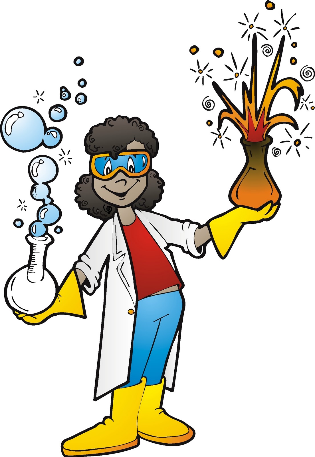 Clipart people being scared by mad scientist