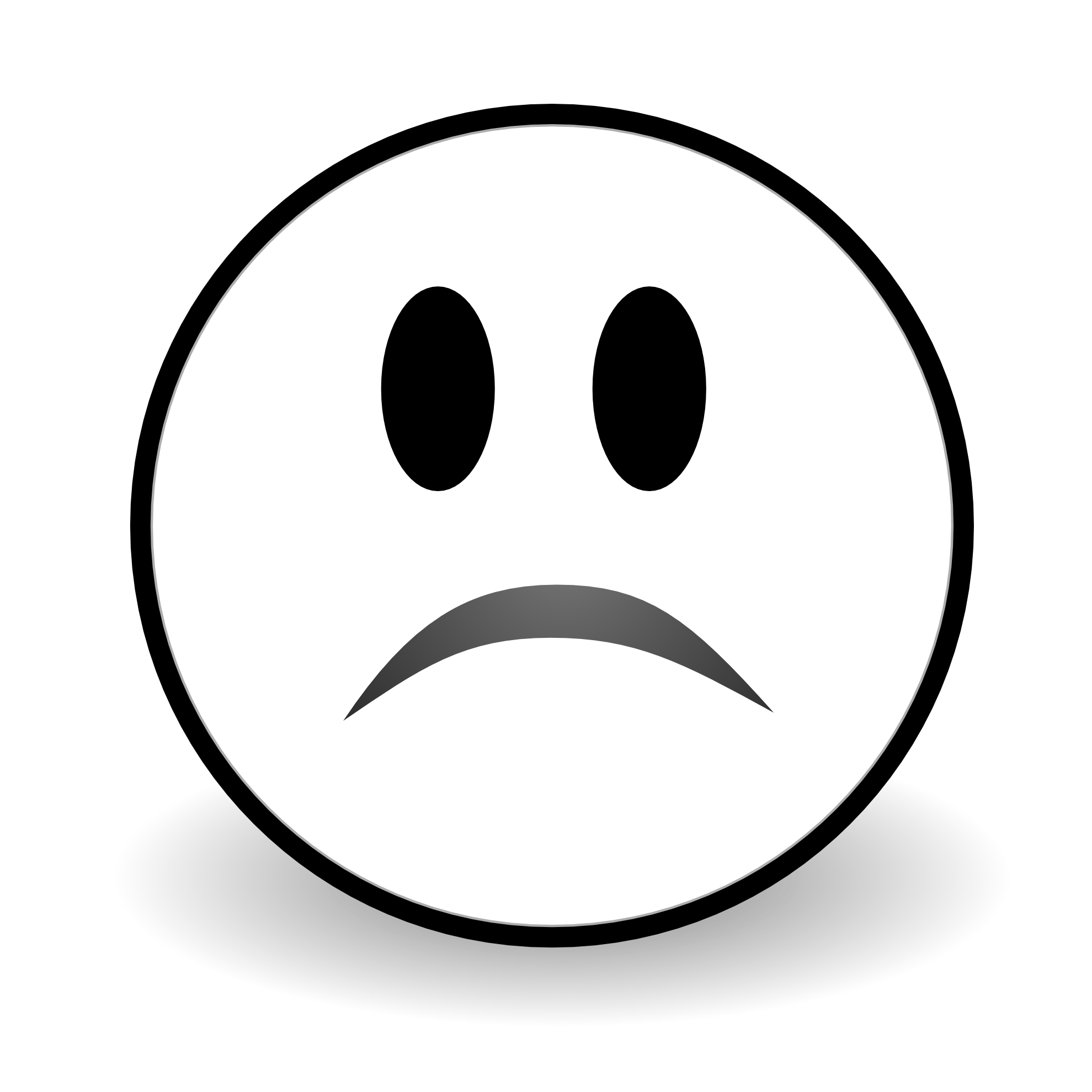 Sad face clip art black and white