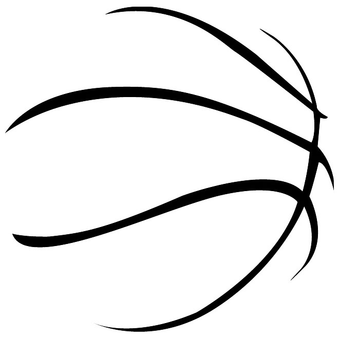 Outline of basketball clipart