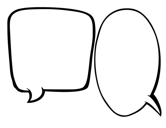 1/2 PAGE BLANK Speech Bubbles PRINTABLE