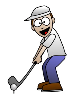 Drawing a cartoon golfer