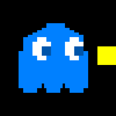 piq - pixel art | "blue pacman ghost" [100x100 pixel] by ...