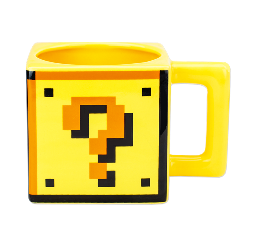 Super Mario coffee mug creative yellow question mark box design ...