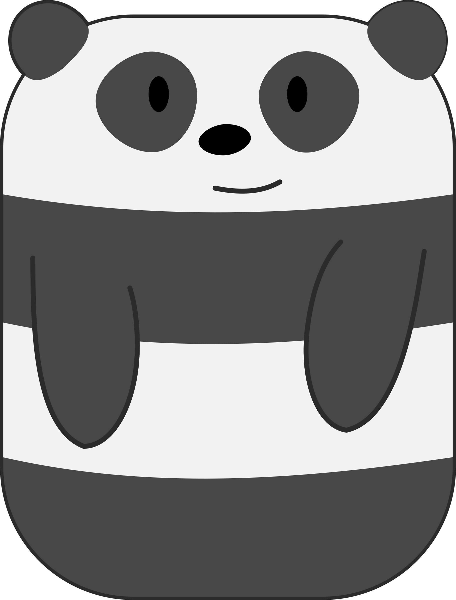 Clipart - Cute Cartoon Panda with Hands