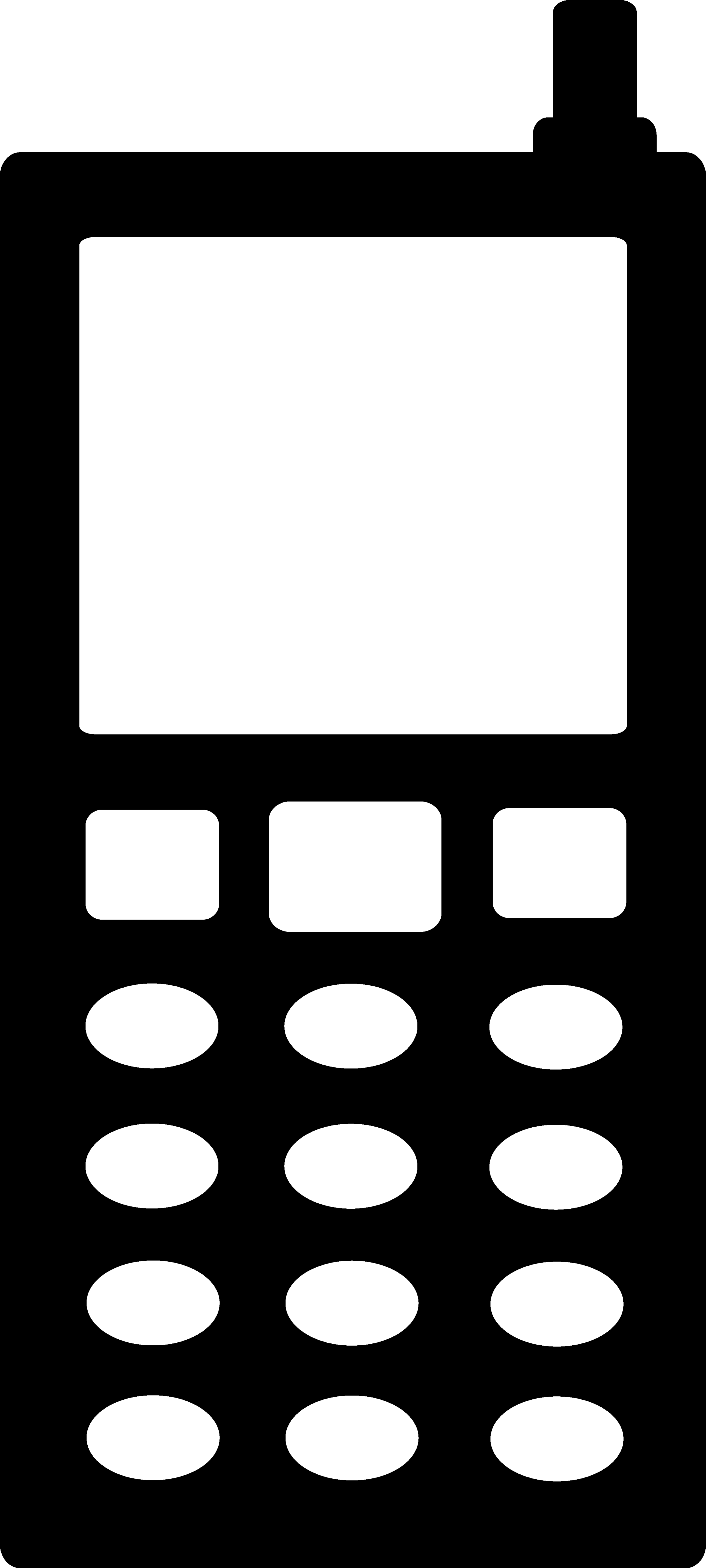 Mobile phone clipart black and white