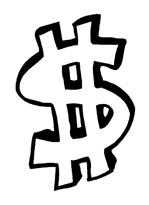 Cartoon dollar sign clipart image #17419