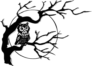 Spooky tree with bird clipart
