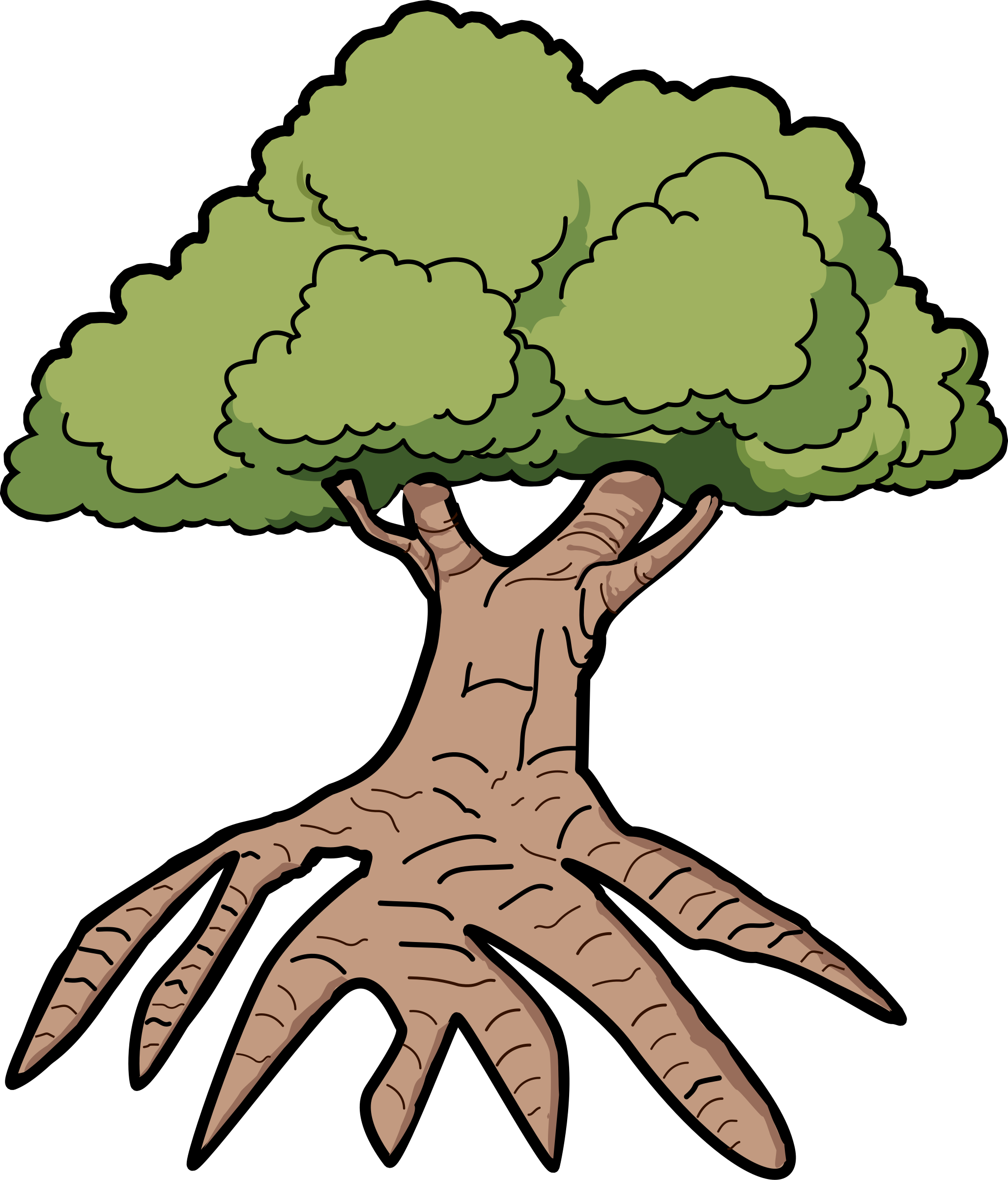 Tree with roots clipart png