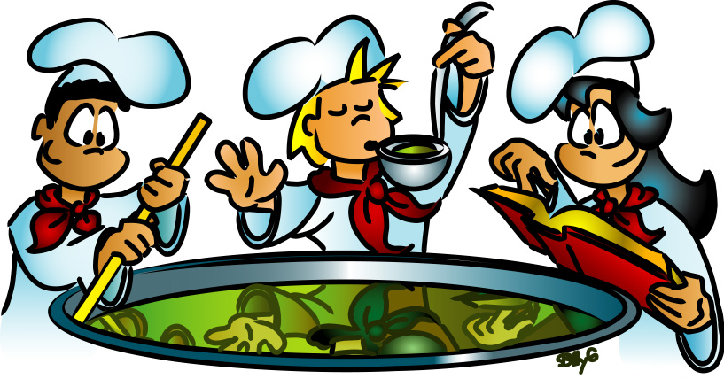 Clip Art Family Cooking Together Clipart