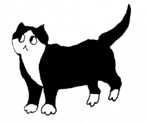 Cartoon Black And White Cat