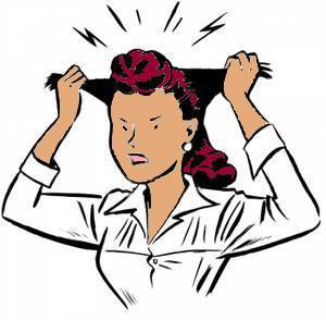 Woman going crazy clipart