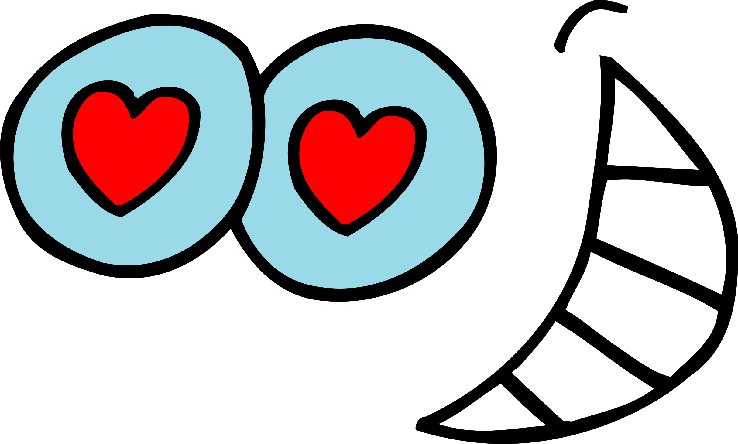 Eyes with hearts clipart