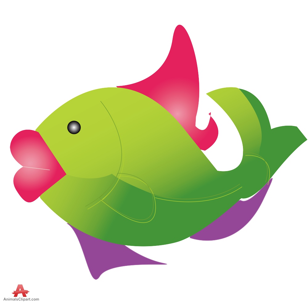 Green Fish with Big Lips Clipart | Free Clipart Design Download