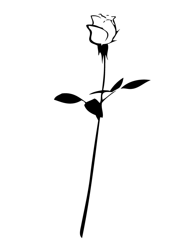 Long stem rose clipart