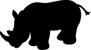 Rhino Clipart Image - Rhino silhouette