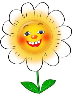 Smiley face flower clipart
