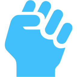 Caribbean blue clenched fist icon - Free caribbean blue hand icons