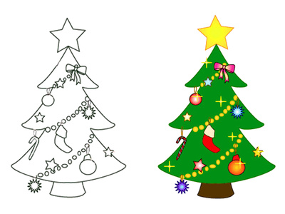 Free christmas tree outline clipart