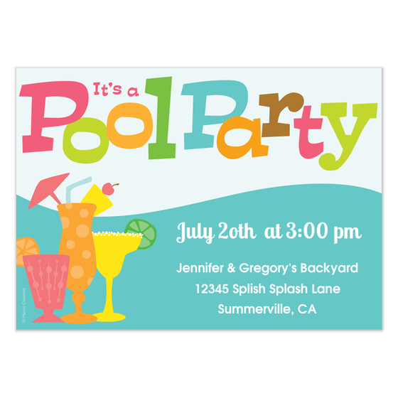 Pool party pool water party clipart