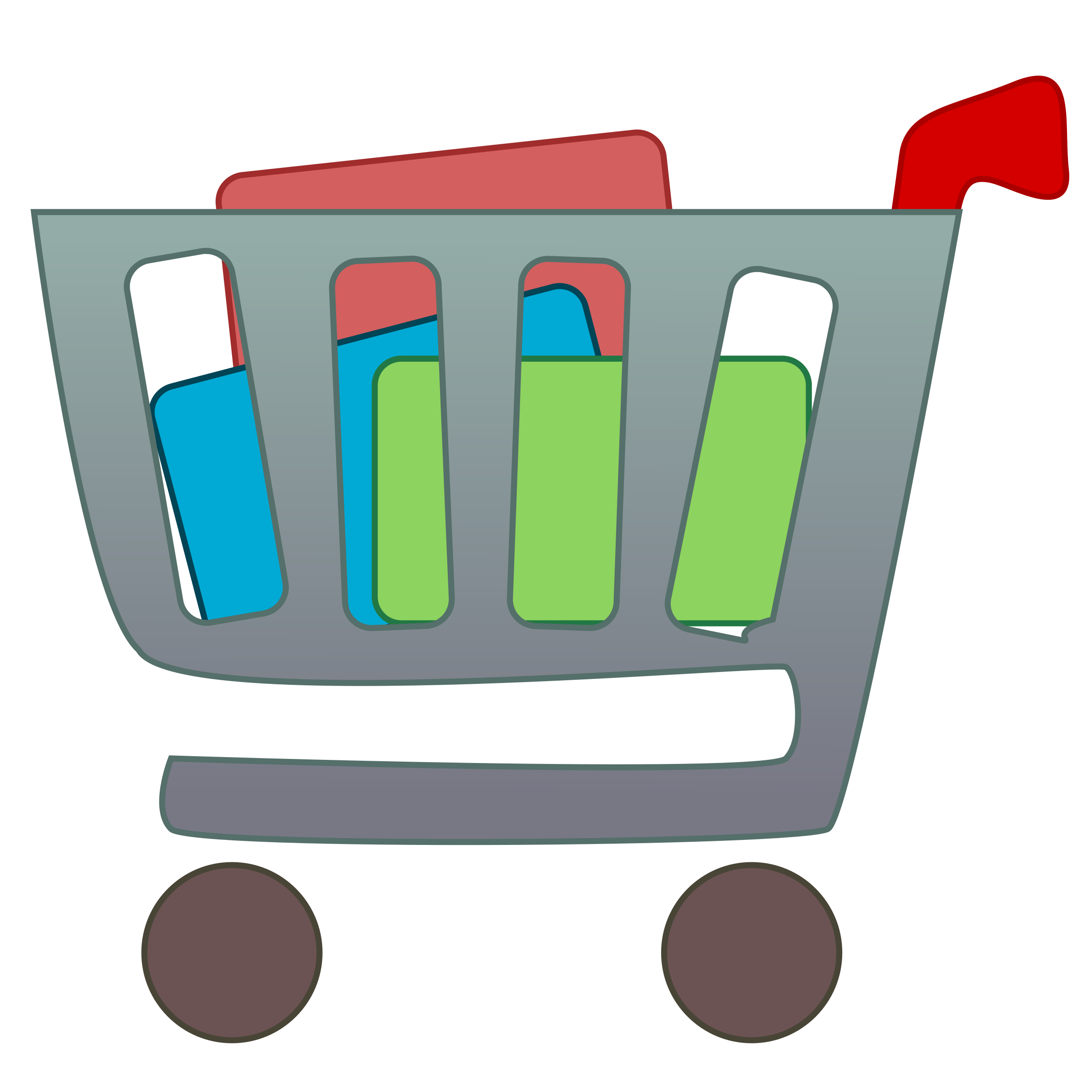 Clipart - Shopping cart with items