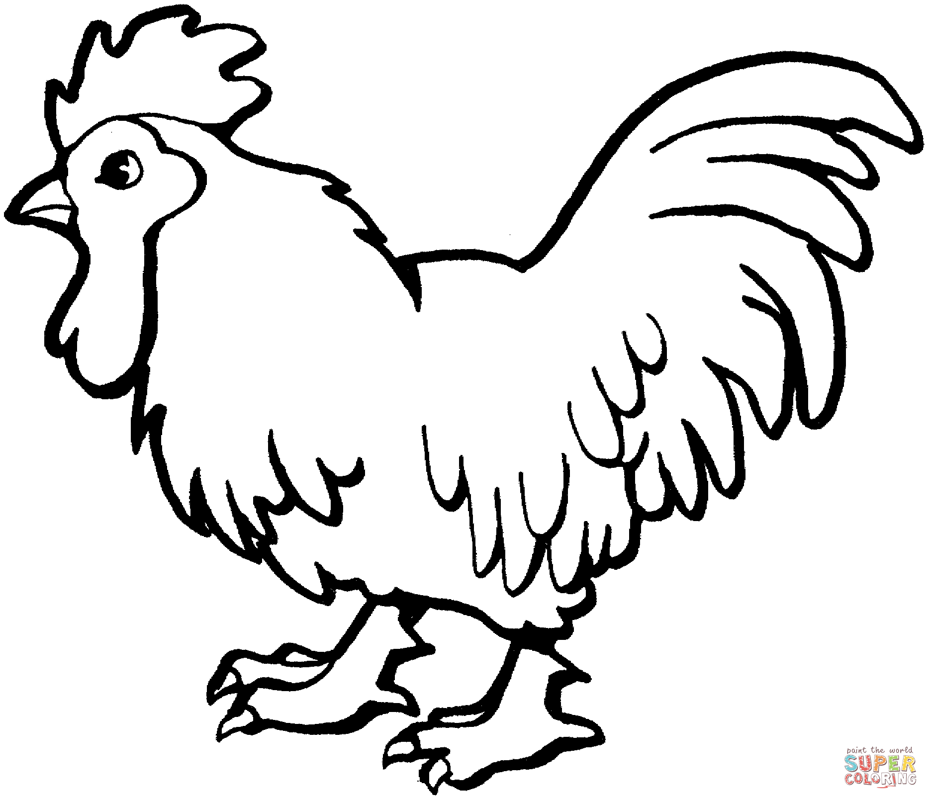 Red Junglefowl Rooster coloring page | Free Printable Coloring Pages