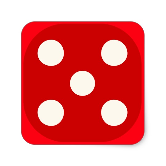 Red Dice Die Roll Five Square Seal | Zazzle