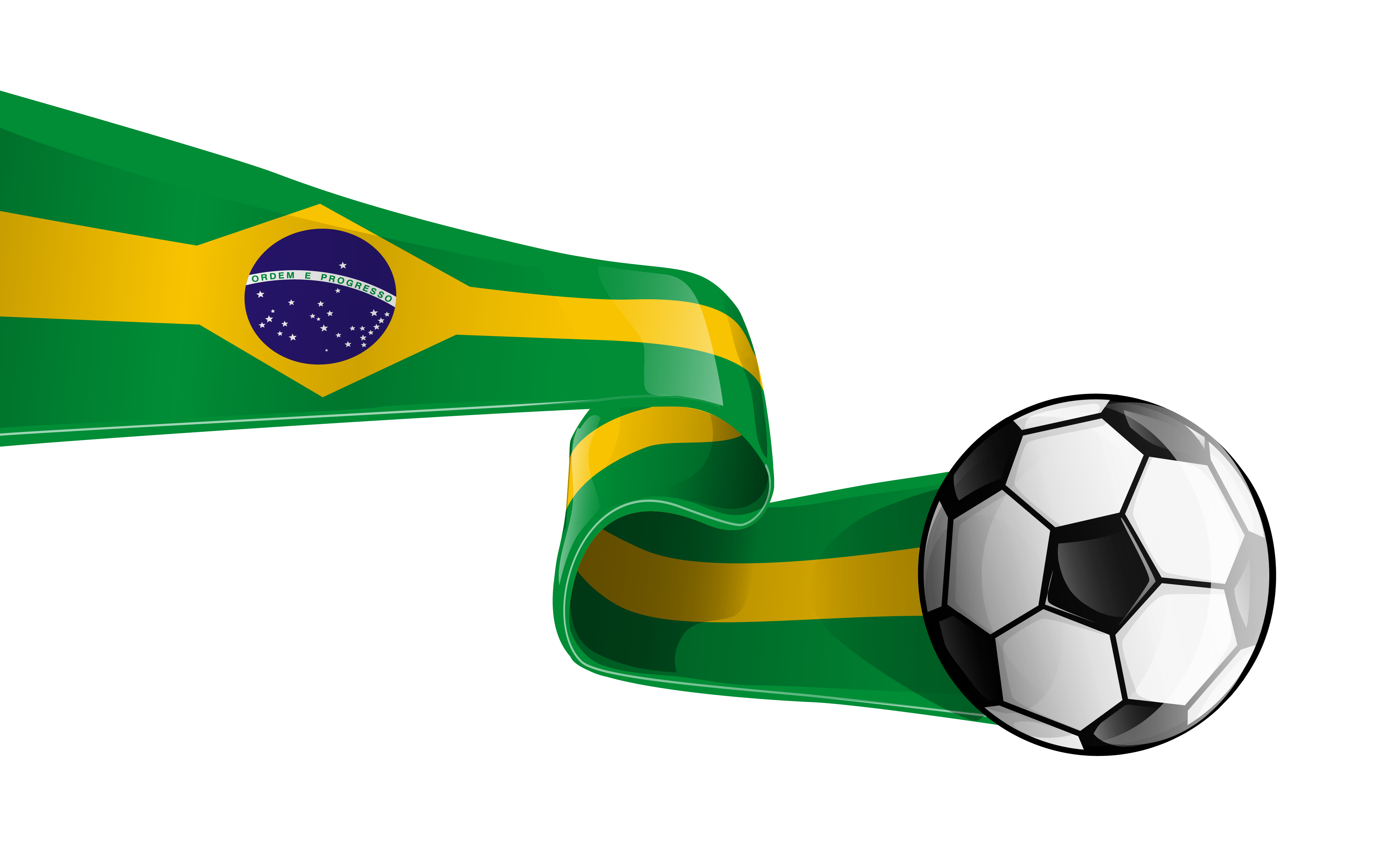 Soccer Ball with Brazilian Flag Transparent PNG Clipart Picture