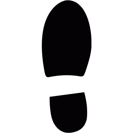Black left shoe footprint icon - Free black footprint icons
