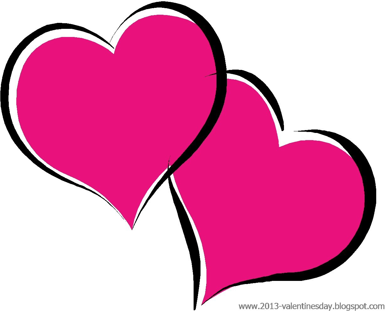 Cute Pink Two Heart Clip Art - Clipart Pictures
