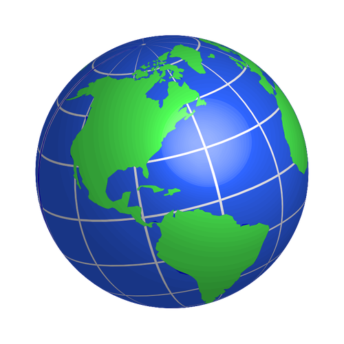 Northern hemisphere globe vector illustration | Public domain vectors