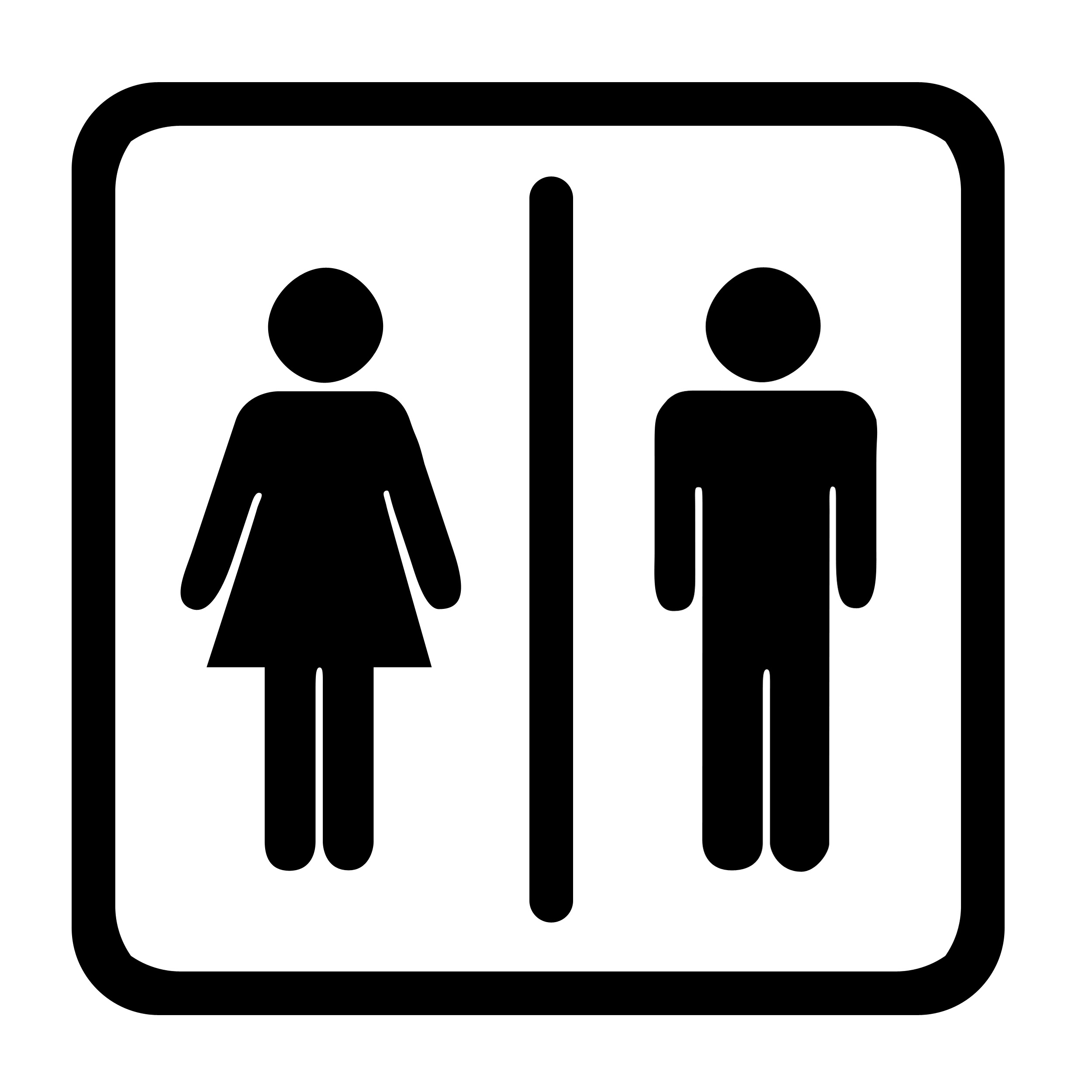 Female Wc Sign Vector. Woman And Man Silhouettes For Wc Or ...