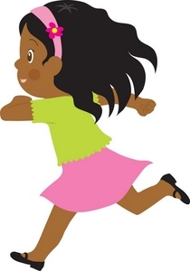 Cartoon Girl Running Clipart