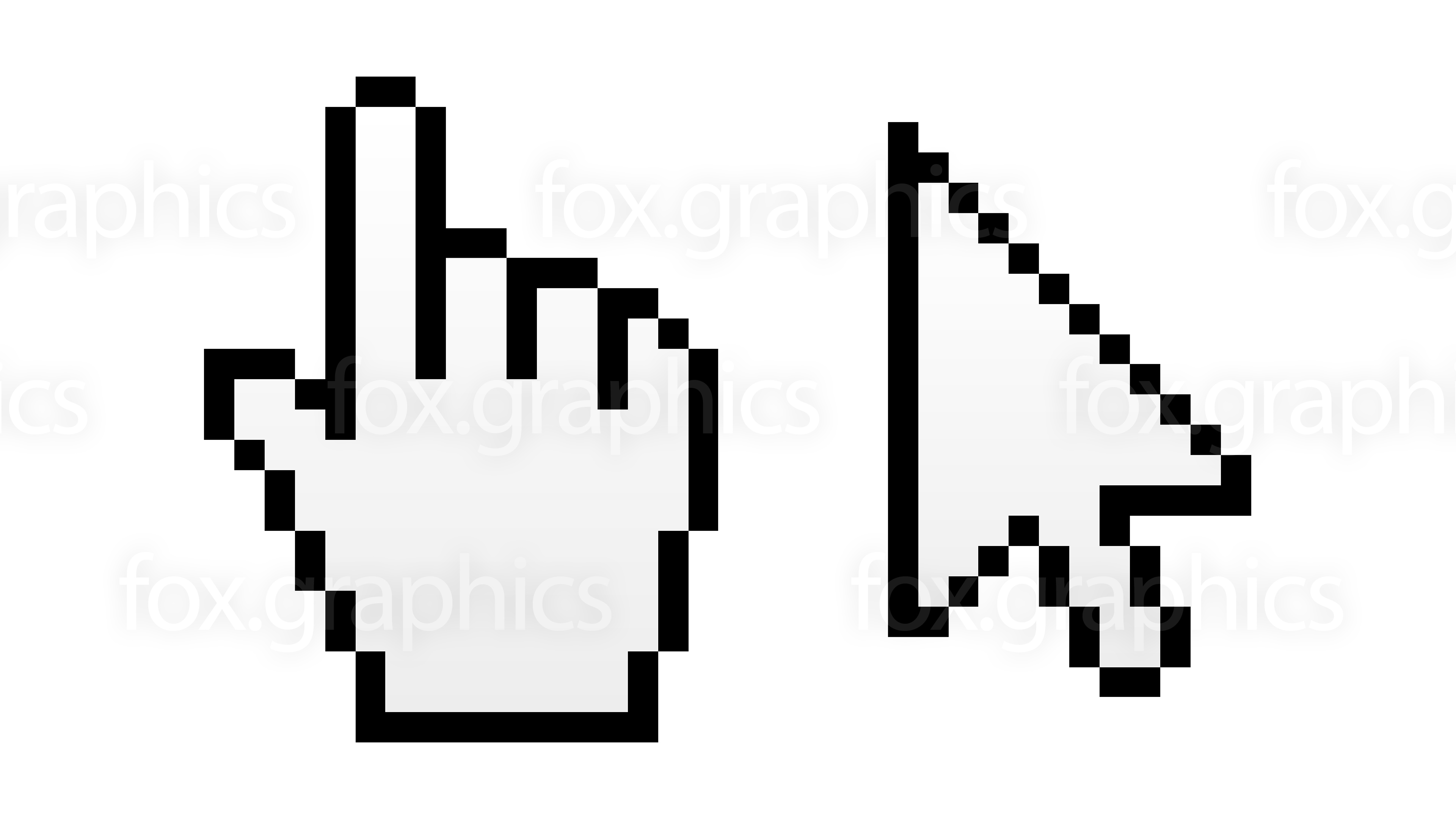 Hand pointer and arrow cursor (vector) - Fox Graphics